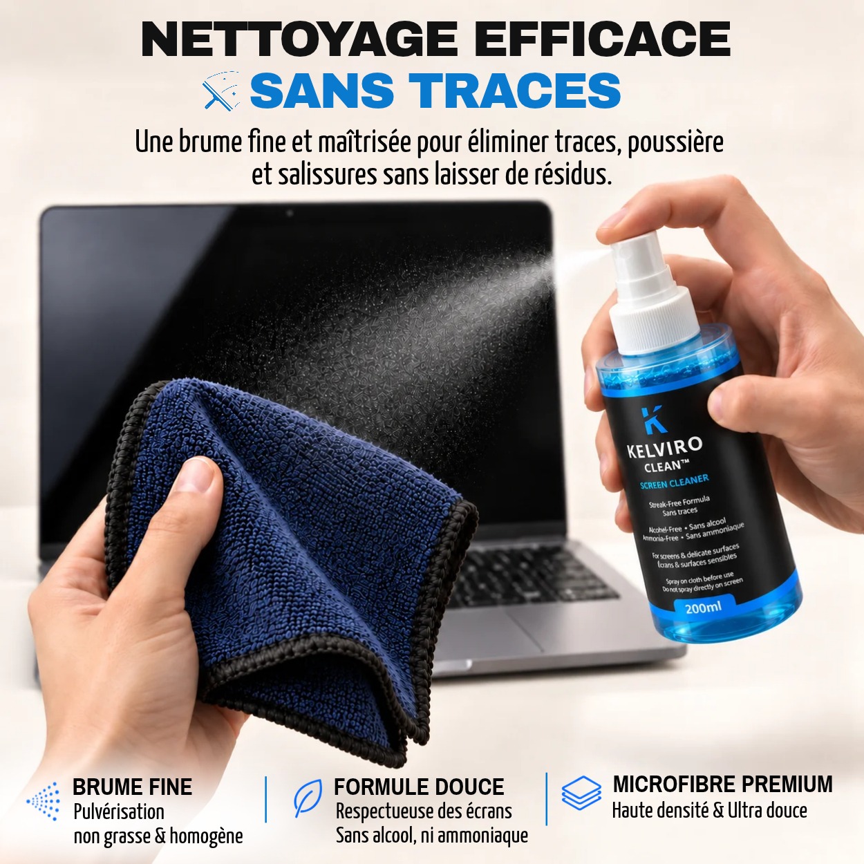 Brume fine et microfibre Kelviro Clean